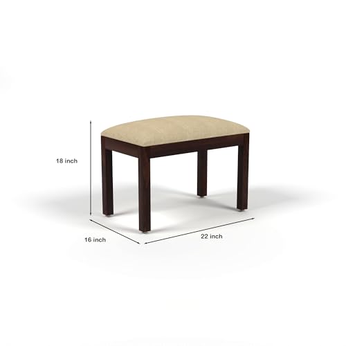 Image of Solid Sheesham Wood 4 Seater Dining Table Set | Four Seater Dinner Table with 3 Cushion Chairs & 1 Bench | Wooden Dinner Table 4 Seater | Dining Room Sets for Home(Walnut Finish)