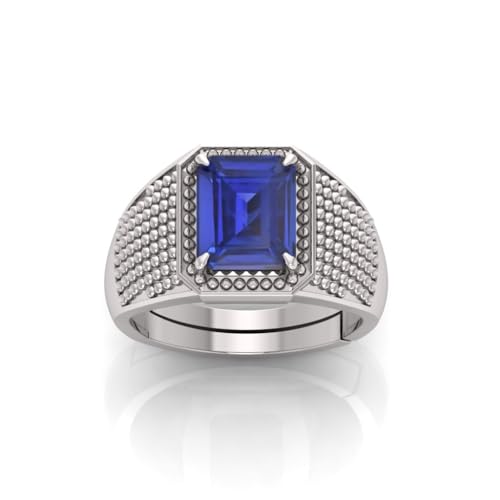 Bague saphir bleu d'exception et argent bague de prestige de qualité AAA++