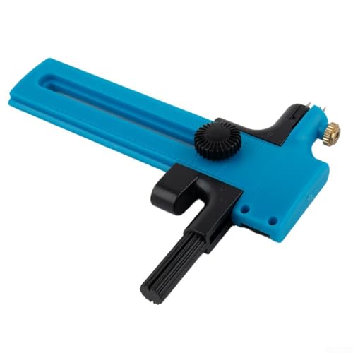 Coupe-cercle pour boussole avec poignée à cliquet pour des travaux manuels précis en tissu et papier - Diamètre de coupe réglable de 2 à 15 cm, ergonomique non (bleu)