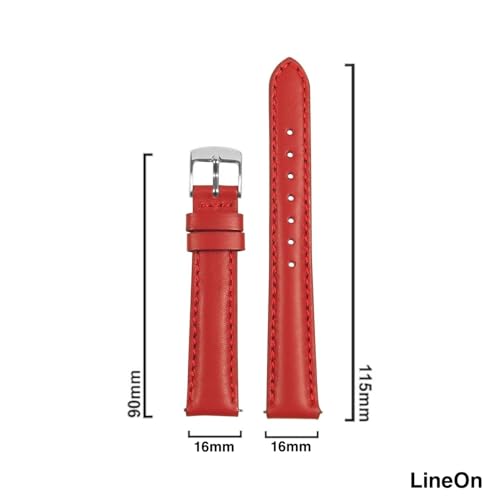 Image of Lineon Colourful 16mm Full Padded Univarsal Vegan Leather Watch Strap For Branded Watches Compitable with (Titan, Timex, Casio, Sonata etc) Tool and Pins Include