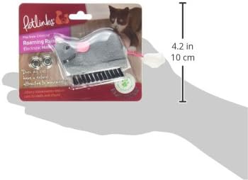 Miniatura 10 de Petlinks Roaming Runner Mouse - Juguete electrónico para gatos con movimiento, funciona con pilas, color gris, talla única
