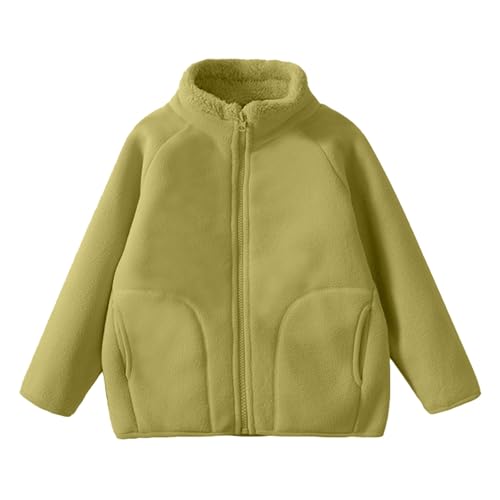 Boys Girls Fuzzy Coats Fleece-Lined Zip up Winter Outwear Kids Soft Thick Plush Warm Fall Jackets Long Sleeve Clothes