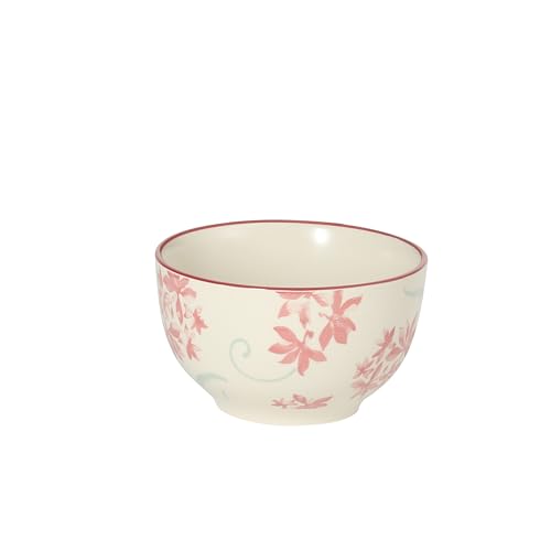 Image of Gibson Home Admiral Hall 12-Piece Matte Stoneware Dinnerware Set - Dinner Plates, Salad Plates & Bowls with Pink Floral Pattern, Durable Everyday Dish Set, Microwave & Dishwasher Safe