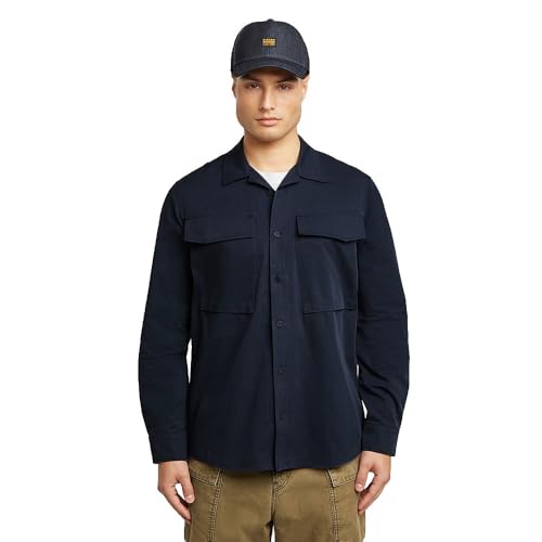 G-STAR Cargo Pocket Regular Shirt LS, Azul (Salute D26942-e077-c742), L