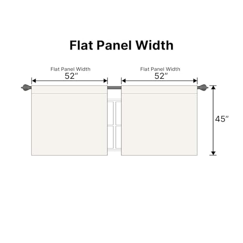 Image of H.VERSAILTEX Light Reducing Curtains Thermal Insulated Window Treatment Panels Room Darkening Privacy Assured Drapes for Living Room Back Tab /Rod Pocket Bedroom Drapes 2 Panels, Ivory - 52 x 45 Inch