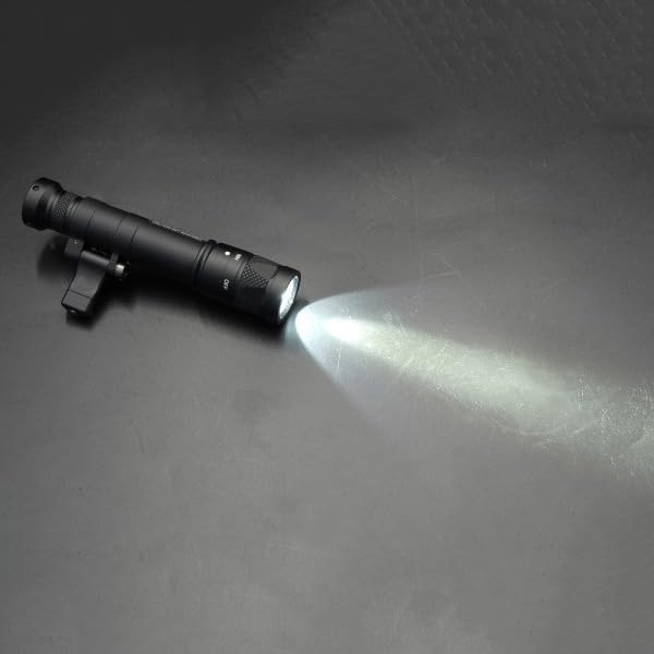 M640V Mini Scout Torch Light，560 Lumens Tactical LED Whitelight Flashlight，with Pressure Switch (Momentary Modes) & Replaceable Rotating Base (Constant Modes)，For 20MM Rail And M & K System (BK)