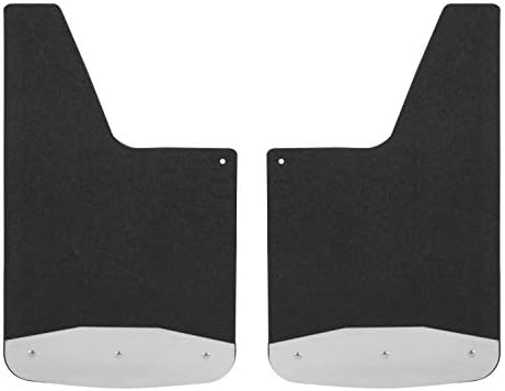 LUVERNE 251220 Universal Front or Rear 12-Inch x 20-Inch Textured Rubber Mud Guards with Stainless Steel Plates , Black