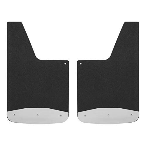 Luverne 251220 Universal Front Or Rear 12-Inch X 20-Inch Textured Rubber Mud Guards With Stainless Steel Plates , Black #TOP1