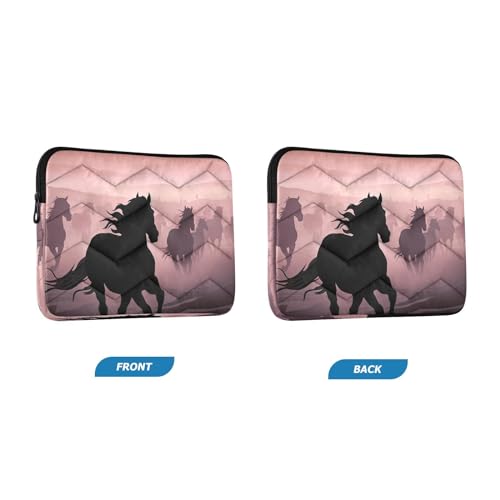 Funda para portátil de 13-14 pulgadas con silueta caballos miniatura 2