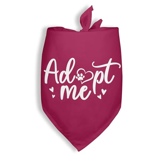 Adopt Me Dog Bandana Adoption Announcement for New Owner Funny Pet Scarf Accessories on Adoption Day Photo Prop Durable Triangle Scarf for Small Medium Large Dogs