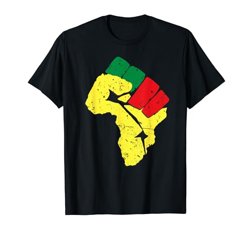 Black History Shirt Pan African Flag Colors Resist Fist