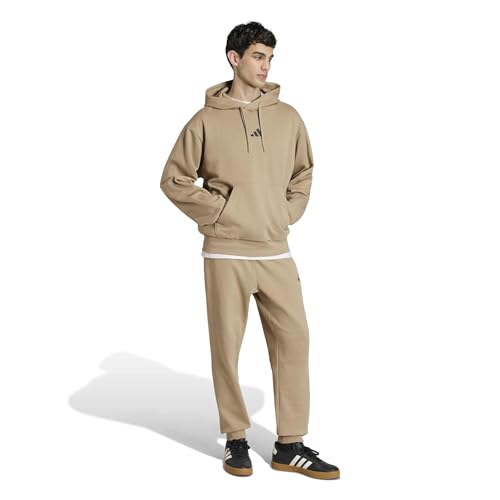 adidas Essentials Feelcozy Fleece-Kapuzenpullover, Wonder Cargo/Schwarz, S – Ansicht 2