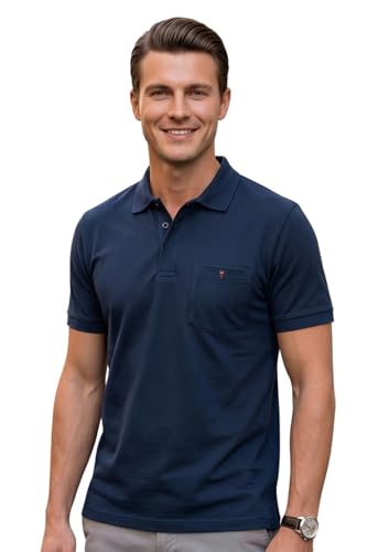 Image of Louis Philippe Men's Slim Fit Solid 100% Cotton Polo T-Shirt