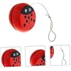 Ladybird Wooden Yo-yo for Portable Pattern Wrist Exercise Plaything Hand-Eye Coordination Enhancer Gift for Beginners