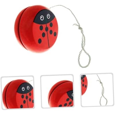 Ladybird Wooden Yo-yo for Portable Pattern Wrist Exercise Plaything Hand-Eye Coordination Enhancer Gift for Beginners