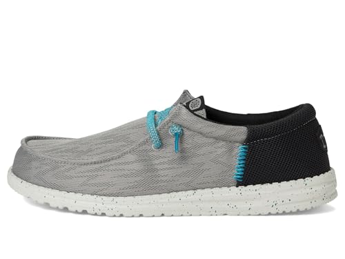 Image of HEYDUDE Mens Wally Funk Zigzag Mesh Moon Grey /Black 7 M