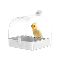 3 in 1 Multifunktions-Hängende Vogelbadewanne – Perfektes Badehaus für Kleine bis Mittlere Vögel,Vogelbadekäfig, Vogeltränke und Vogelfutterstelle