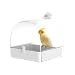 オカメインコのバードバスバードバス インコ 水浴び 鳥 水浴び 大きいサイズ 鳥かごアクセサリ 外掛式バードバス ケージ 固定 引き出し 多機能 水浴び 砂浴び エサ入れ 巣箱 簡単な取り付け 鳥用品 フィンチ、インコなどの鳥用の透明な浴槽
