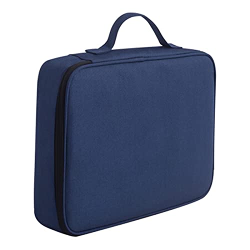 ドキュメントオーガナイザー ドキュメントストレージバッグ多層大容量の証明書パスポートカード収納ボックスポータブル文書勘定帳のパスポート伝票収納ボックスサブパッケージ(青)