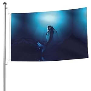 Xlewsieu Black-48 Meerjungfrauen-Flagge 15,7 x 2,4 m