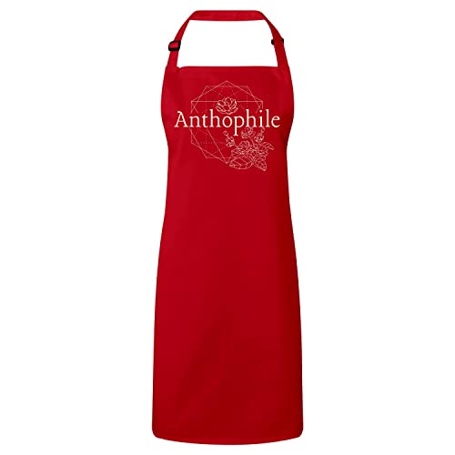 Tablier cuisine premium rouge Anthophile Fleur Passion en coton