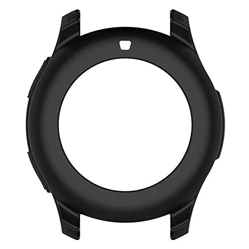 Silicone Case Compatible with Samsung Galaxy Watch 46mm SM-R800 Smart Watch Screen Protective Cover Case Replacement Accessories (Black)