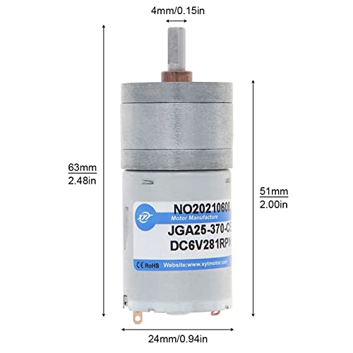 Motoréducteur électrique convertisseur de couple JGA25-370 mini moteur DC 6V 12V 24V