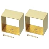 uxcell 2 Pcs Brass Furniture Foot Cover, 1.46 x 1.57 x 1 Inch Square Furniture Pads Leg Cover Gold Table Foot Cap Floor Protector for Chair, Table, Sofa, Bed