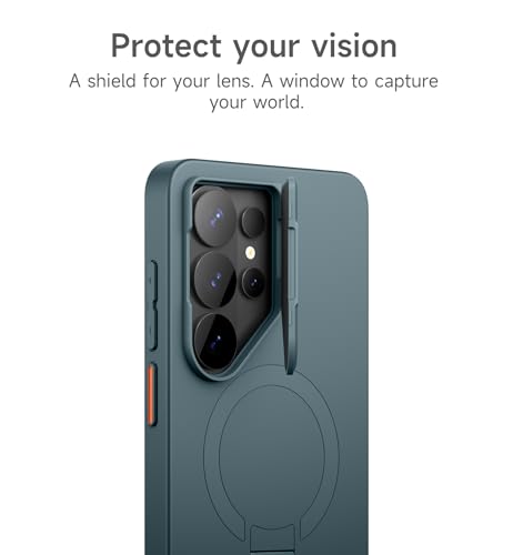Image of SURITCH for Samsung Galaxy S26 Ultra Phone Case, Magnetic Protective Cover with Camera Cover & Adjustable Metal Kickstand for Galaxy S26 Ultra -Lake Green