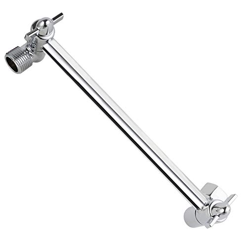 image for Hibbent 8 Inch Solid Brass Adjustable Shower Head Extension Arm Flexib