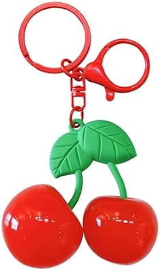 Cherry Keychain - Cute Fruit Bag Charm for Purse, Backpack, Car, Wallet - Birthday Christmas Gift