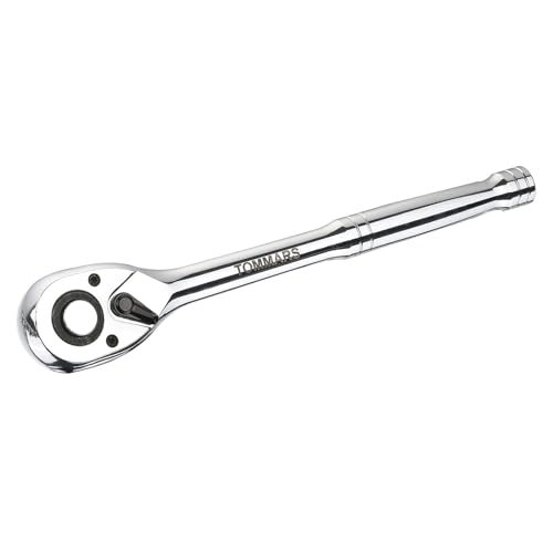 Image of TOMMARS 1 /2 inch Drive Ratchet Socket Wrench Mechanic Hand Tool | 72 Tooth 5-degree swing arc, Quick Release, Reversible