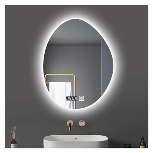 Espejo De Baño Irregular, Espejo De Tocador con Iluminación, Luz De Espejo Antivaho For Baño, Espejo De Tocador De Forma Irregular, Interruptor Táctil con Sensor De Luz De 3 Colores(600 * 800MM)