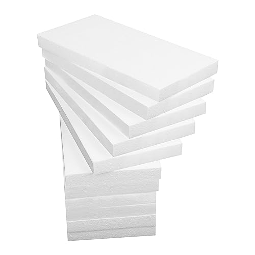 Aselected Styrofoam Craft Foam Blocks - 15 Pcs, 30x15x2.5cm, White