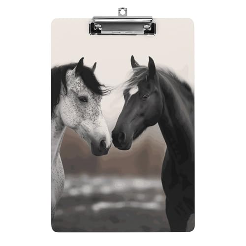 Porte-bloc chevaux noirs et blancs pour organiser la classe des enseignants