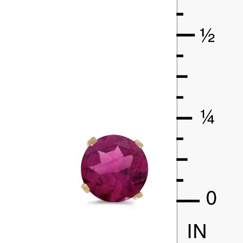 Solid 5 mm Natural Round Stud Earrings Set in 14k Yellow Gold Gemstone4