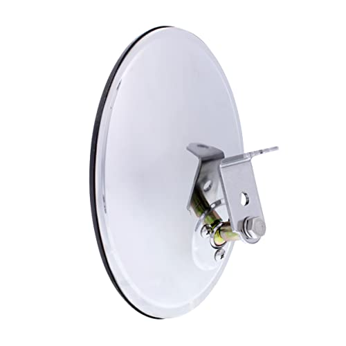 United Pacific 60035 Polished Stainless Steel Convex Mirror W/Offset Mounting Stud, Universal Fit, L/H Or R/H, Wide Field Of View - One Unit – 8.5In #TOP4