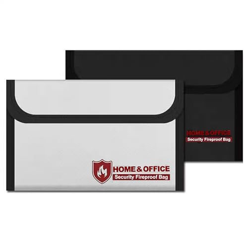 2 Bolsas Ignífugas Para Documentos, 20.5 X 12,5 Cm, Impermeable E Ignífuga, Para Documentos, Dinero, Pasaporte, Archivos Bancarios Y Dinero En Efectivo