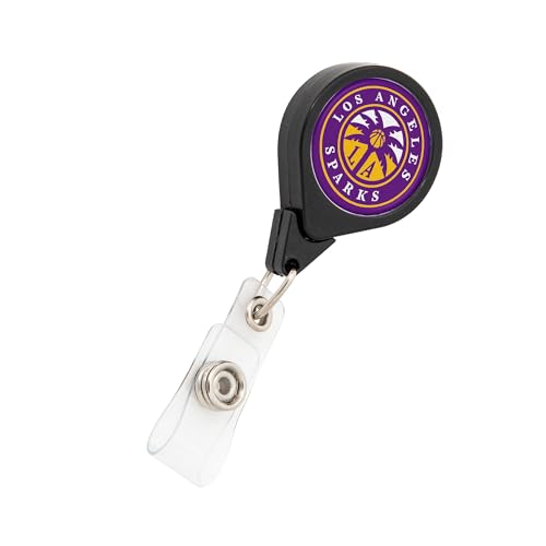 Desert Cactus Los Angeles Sparks Retractable Badge Holder WNBA ID Reel with Ticket Clip for Lanyard, Work, School & Office Access (Design A)