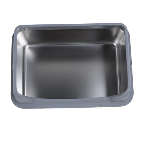 Maca de Gato de Aço Inoxidável, Panela de Gato de Topo Aberto, Caixa Anti Respingos de Entrada Super