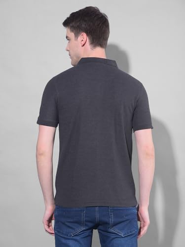 Image of Dollar Men's Pack of 1 Solid Cotton Blend Polo Neck T-Shirt
