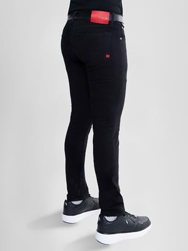 Men's Black Slim Fit Jeans Stretch Denim Pants, Modern and Comfortable Design, Ideal for Casual and Formal Style.3