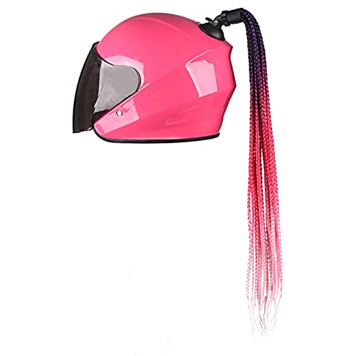 Altsuceser Helmets Braid Pigtails, Detachable Gradient Cycling Helmets Dirty Braid for Motorcycle Bicycle Ski Snowboard Helmets Hair Wigs Decoration H