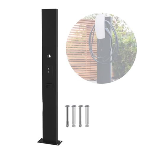 Colonne de charge EV sur socle en acier pour recharger sa voiture dans le jardin