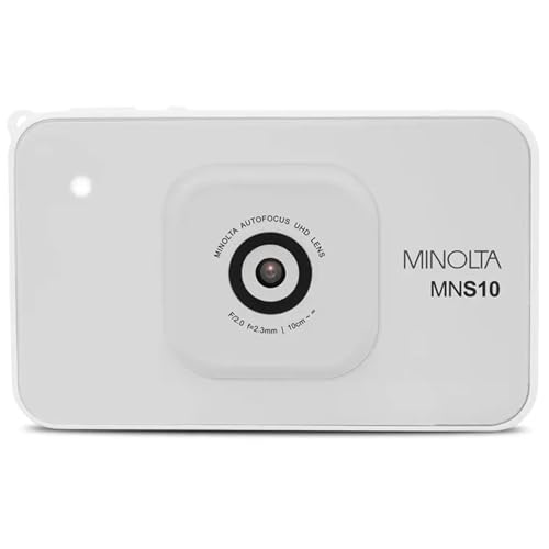 Minolta 48MP Digital Camera - 4K Ultra Slim HD Video, 2.9” IPS LCD Display, Autofocus Lens with Digital Image Stabilization, 4X Digital Zoom, Compact Travel Camera for Vlogging (White)