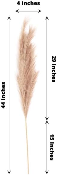Miniatura 3 de Tableclothsfactory 3 tallos Aerosoles artificiales de hierba de pampa de 44 pulgadas, ramas sintéticas, florero, arreglo floral