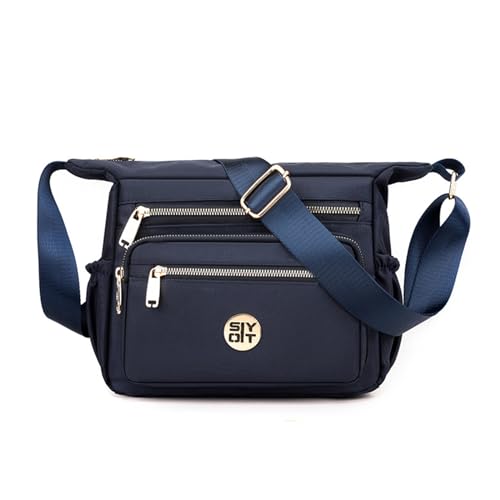 Greabuy Bolsos de hombro para mujer, bolsa cruzada de nailon para mujer, bolsa de hombro con múltiples bolsillos, bolsa de mensajeros de viaje, bolsa de compras para mujer, Azul oscuro.