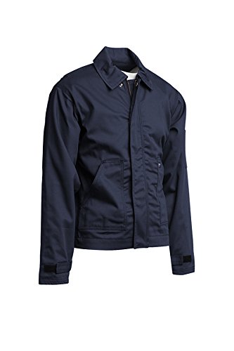 Lapco Fr Jufr7Ny-4Xl Tl Flame Resistant Utility Jacket, 100% Cotton Twill Outer/Lining, Hrc 2, Nfpa 70E, 7 Oz, 4X-Large Tall, Navy #TOP4