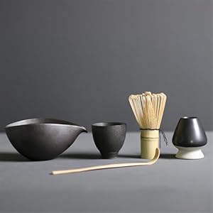 Hajhi Grobkeramik Matcha Set 5-teilig Schwarz