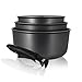 MENASTYL - Set de 4 pièces - 3 casseroles 16/18/20 cm + 1 poignée amovible – 6020284 – Casseroles en aluminium compatibles tous feux dont induction fabriquées en France